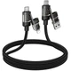 Дата кабель Hoco U151 Goldsmith 4in1 Type-C для USB/Type-C для Lightning 240W (1.2m) Black - зображення 4