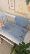 Кокон с крыльями, гнёздышко для новорожденных, 90х52см, Chickabiddy синий хлопковый велюр, позиционер для малыша - изображение 6
