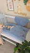 Кокон с крыльями, гнёздышко для новорожденных, 90х52см, Chickabiddy синий хлопковый велюр, позиционер для малыша - изображение 9