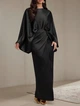 Атласна сукня з рукавами «Кажан» ElborDress, чорна, one size - зображення 3
