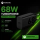 Зарядний пристрій Motorola 68W TurboPower USB-C, швидка зарядка, адаптер живлення Type-C, мережевий блок для телефона, смартфона та планшета, чорний - изображение 1