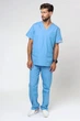 Костюм медицинский мужской STUGA MEDICAL "Николай" с прямыми штанами голубой (88001068800105) XL, 180-191 см - изображение 1