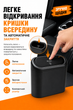 Автомобильная корзина с крышкой и пакетами в комплекте (5 рулонов), компактный контейнер-органайзер ведро для мусора в авто, черный - изображение 3