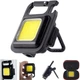 Аккумуляторный фонарь карабин, LED COB, 500mAh / Фонарик-брелок с магнитом / Фонарик мультитул для кемпинга - изображение 1