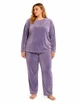 Піжама жіноча Pijamoni 5XL велюрова лавандовий кофта зі штанами - зображення 1