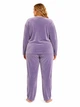 Піжама жіноча Pijamoni 5XL велюрова лавандовий кофта зі штанами - зображення 2