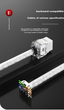 Модуль AMPCOM AMC6A228WT Keystone RJ-45 UTP Cat 6a безінструментальний на 2 порти Золотисто-білий - зображення 13