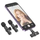 Беспроводной петличный микрофон Borofone BFK12 2в1 USB-C/Lightning с 2 микрофонами, черный - изображение 2