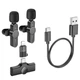 Беспроводной петличный микрофон Borofone BFK12 2в1 USB-C/Lightning с 2 микрофонами, черный - изображение 7