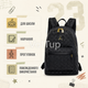 Чёрный рюкзак JORDAN Gold Logo Monogram Backpack Black с принтом 23, вместительный городской для работы и поездок - изображение 5