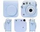 Набор для девушки или подростка с фотокамерой мгновенной печати Fujifilm INSTAX Mini 12 Pastel Blue + 40 фото + альбом на 64 фото + чехол + ремешок + подарочная упаковка, голубой - изображение 3