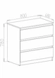 Комод напольный MEBLIBUD ELISA с выдвижными ящиками 80x48x78 см Белый - изображение 4