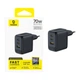 Сетевое зарядное устройство Baseus EnerFill FE22 70W 2x USB-C + USB-A Black (6942521209712) - изображение 6