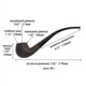 Люлька для куріння Muxiang Ebony Wood Churchwarden without filter 0053 - изображение 2
