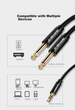 Аудиокабель ZHENWEI Mini Jack 3.5 мм - 2 x Jack 6.35 мм, 10 м, черный (ZW-YPX140) - изображение 3