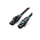 Патч-корд 10м, UTP cat 6 RJ-45 flat black Vention (IBJBL) - изображение 1