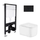 Готовое решение Qtap для ванной комнаты: подвесной унитаз Gemini Ultra Quiet 485x340x350 + комплект инсталляции Standard (круглая кнопка Black) - изображение 1
