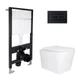 Готовое решение Qtap для ванной комнаты: подвесной унитаз Tern Ultra Quiet 525x345x360 + комплект инсталляции Standard (линейная кнопка Black) - изображение 1