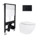 Готовое решение Qtap для ванной комнаты: подвесной унитаз Jay Rimless 485x360x320 + комплект инсталляции Standard (линейная кнопка Black) - изображение 1