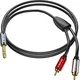 Кабель-перехідник ZHENWEI Jack 6.35 мм (тато) — 2 x RCA (тато), 20 м - зображення 2