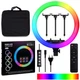 Набор для блогера 5 в 1 с камерой RGB Кольцевая лампа 45 см MJ-18 с пультом Штатив 2 м Микрофон Селфи палка монопод - изображение 4