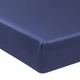 Простирадло на резинці по периметру MirSon Satin Light Pro 10-011 Dark Blue 160x200+25 см (2200010174205) - зображення 1
