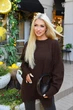 Жіночий светр-туніка оверсайз 6021, шоколадний, one size - изображение 2