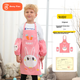 Фартук Babyprints, детский фартук-рубашка, одежда для рисования для малышей, кухонный набор, водонепроницаемый и грязеотталкивающий, с рукавами, милый дизайн с кроликом. - изображение 4