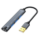 Зовнішній USB-розгалужувач звукової карти Jinghua, розширювач-хаб-концентратор з одним входом, док-станція, інтерфейс для робочого столу комп'ютера, ноутбука, 3,5-мм роз'єм для навушників, мікрофона та динаміка, конвертер, сплав N800 - зображення 4