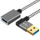 Подовжувач CABLE CREATION CC0516 USB 3.0 з прямим кутом 90 градусів (тато-жіночий) для високошвидкісної передачі даних, подовжувач для принтера, комп'ютера, USB-накопичувача, миші, клавіатури, 0,3 метра - изображение 4