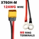 Cиловой кабель питания разъем ПАПА XT60H-M 12AWG M8 для аккумуляторов 50см - изображение 1