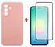 Комплект чехол + защитное стекло для смартфона Samsung Galaxy A27 Dengos Soft Pink (DG-KM-206) - изображение 1