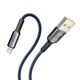 Кабель USB YOKI SMART YK-SM31 Lightning 2.4A 1.2m с LED индикатором автоматическое выключение из цинкового сплава Black. - изображение 6