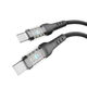 Кабель USB YOKI CYBER YK-CY23 Type-C to Type-C 60W 1.2m прочный с эластичной оплеткой Black - изображение 2