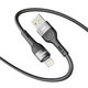 Кабель USB YOKI EXTRA YK-EX11 Lightning 2.4A 1.2m для зарядки и синхронизации черный с защитой от изломов - изображение 4