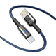 Кабель USB YOKI SMART YK-SM31 Type-C 3A 2m с LED индикатором быстрая зарядка из цинкового сплава Black - изображение 4