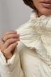 Женская удлиненная стеганная куртка с высоким воротником цвет молочный размер L FL_003523 - изображение 4