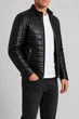 Куртка мужская однотонная экокожа черный 214R506 L - изображение 3