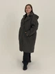 Женский стеганый плащ-тренч демисезонный серый дымчатый 2341/One Size - изображение 6