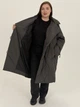 Женский стеганый плащ-тренч демисезонный серый дымчатый 2341/One Size - изображение 7