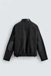 Куртка Zara зі шкіряними вставками чорний 0122/477/800 M - изображение 9