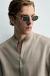 Сорочка Zara струмуюча бежевий 1038/101/806 S - зображення 4