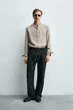 Сорочка Zara струмуюча бежевий 1038/101/806 S - зображення 7