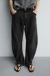 Джинси Zara Relaxed Barrel Fit чорний 0840/596/822 32 - зображення 5