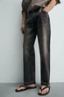 Джинси ZARA Straight Fit вугільний чорний 4048/445/822 32 - изображение 5