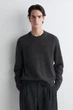 Джемпер чоловічий COS contrast tipped merino wool jumper 1293211001 S Сірий - изображение 1