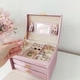 Ящик-органайзер для украшений Beautylushh 6400, с зеркалом и ключом, розовая, шкатулка для ювелирных изделий - изображение 2