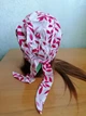 Чалма летняя из хлопка Ирма 180 принт красный лист - изображение 4
