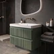 Тумба Аква Родос Акцент Люкс консольна 009 Nordic Green Matt з раковиною Deep 90 см - изображение 1