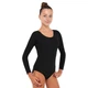 Купальник черный с длинным рукавом из бифлекса Alema Sport 11-71 для танцев и гимнастики рост 152см - изображение 1